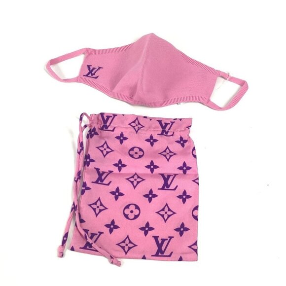 LOUIS VUITTON MP3087 Monogram Mask-Maille Drawstring Pouch Set pair mask Unused
